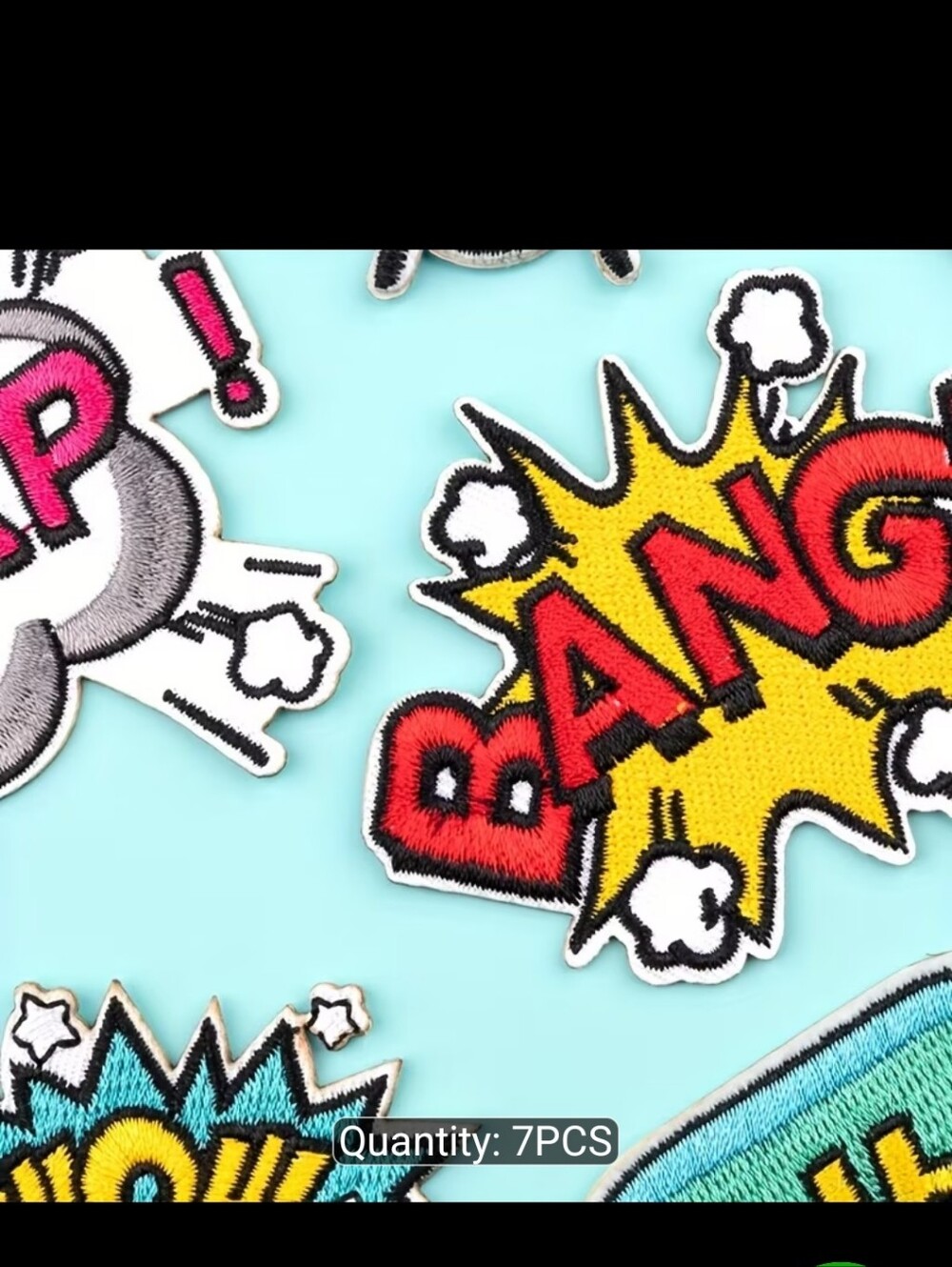 Comic Pop Art Embroidered Iron-On Patches -